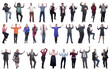 © ASDF - collage of people joyful energetic full length isolated