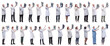 © ASDF - group of doctors holding x-ray isolated on white