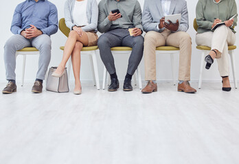 Poster - Everyones waiting for their special opportunity in life. Cropped studio shot of a group of businesspeople in line against a white background.