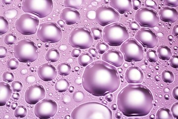 Canvas Print - close-up water droplets on a shiny purple surface. Generative AI