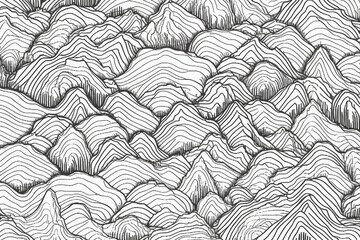 Canvas Print - mountains in black and white. Generative AI