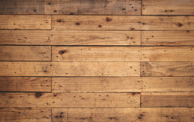 Wall Mural - Brown wood texture from natural tree. Beautifully patterned wooden planks, hardwood floor background