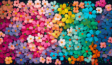 Beautiful Flowers Of Many Colors In Bloom , Generative AI