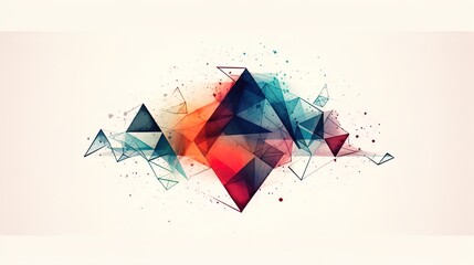 Fototapete - Geometric Essence: Minimalist Polygonal Symbol on a White Backdrop in 8K created with generative AI technology
