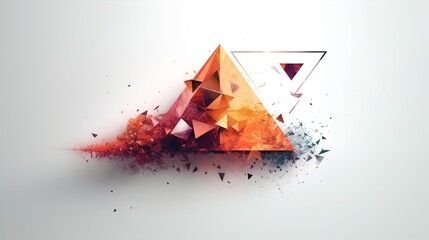 Fototapete - Geometric Essence: Minimalist Polygonal Symbol on a White Backdrop in 8K created with generative AI technology