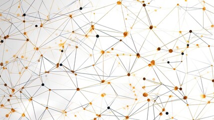Fototapete - Futuristic Connections: Minimalist Circuit Dissolving into Polygonal Triangles on a White Background in 8K created with generative AI technology