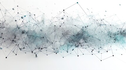 Fototapete - Futuristic Connections: Minimalist Circuit Dissolving into Polygonal Triangles on a White Background in 8K created with generative AI technology