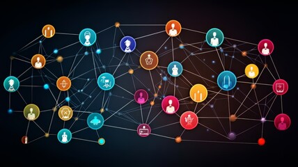 social network connection concept community AI Generate
