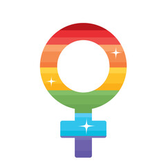 Wall Mural - female gender symbol with lgtbiq flag