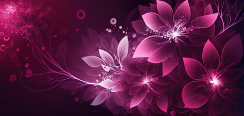 Wall Mural - Abstract floral background with pink flowers. Generative AI illustration for your design.