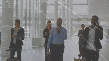 Poster - Animation of network of connections over diverse business people