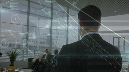 Poster - Animation of network of connections over diverse business people