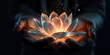 Illuminating Purity: Glowing White Lotus Held on Vesak Day