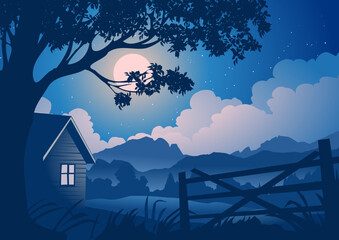 Wall Mural - house in the woods