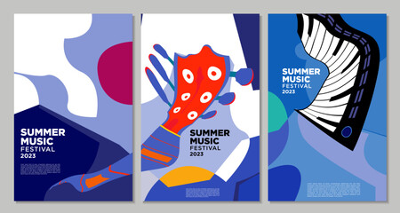 Wall Mural - Vector illustration colorful summer music festival banner