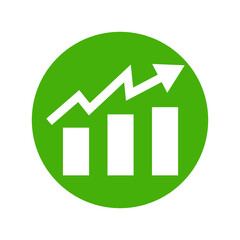 Aufkleber - Round green bar graph icon. Vector.