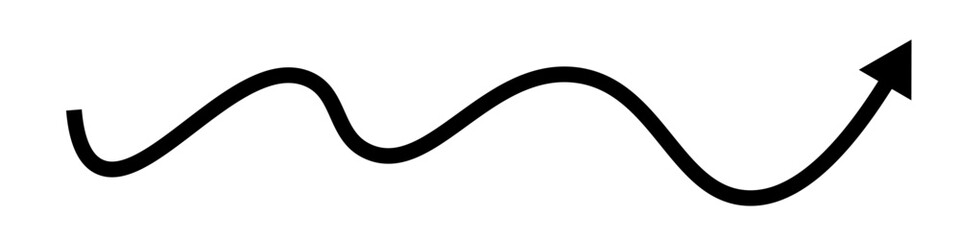 Aufkleber - Wavy arrow icon. Waveform. Vector.