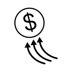 Aufkleber - Simple dollar price increase icon. Vector.