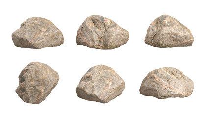 Wall Mural - Heavy stones isolated backgrounds 3d render png