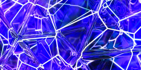 Poster - Photo of a vibrant purple abstract background with intricate lines and shapes 3d render illustration