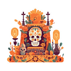 Sticker - day of death celebration altar icon