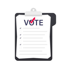 Poster - Document for voting in elections. Voting symbols. Template for US elections. Template Elections icons. Document for voting in elections. Vector illustration