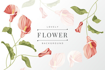 Poster - calla lily flower background vector template