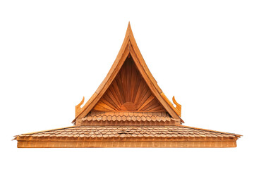 Gable roof wood isolated on white background,clipping path for design usage purpose.