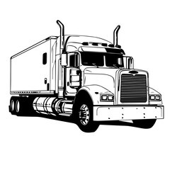 Wall Mural - Semi Truck Vector