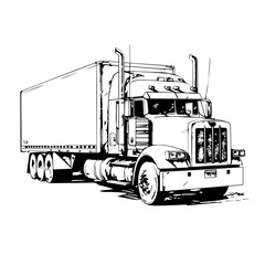 Wall Mural - Semi Truck Vector