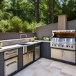 2 A custom-built outdoor kitchen with a pizza oven, grill, and sink for the ultimate outdoor cooking experience1, Generative AI