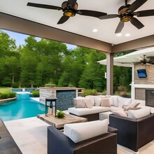5 A Pergola Or Covered Patio Area With Built-in Ceiling Fans And Lighting For Added Comfort And Convenience3, Generative AI