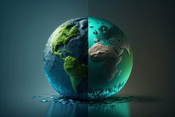 World environment and earth day concept with green globe and eco friendly enviroment