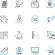 © Nina - Stakeholder relations linear icons set. Engagement, Trust, Communication, Collaboration, Partnership, Advocacy, Responsiveness line vector and concept signs. Support,Transparency,Alignment outline