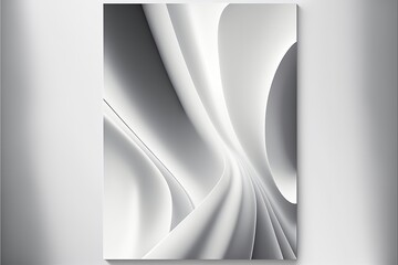 Elegance design of wavy pattern white shape of silk or textile in contemporary abstract with seamless and realistic motion curve background. Superb Generative AI.