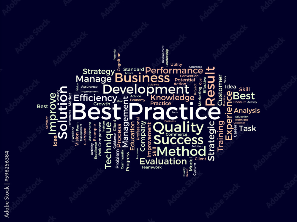 Word cloud background concept for Best Practice. Quality improvement ...