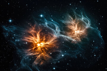 two massive star colliding with each in outer space generative ai
