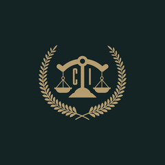 Wall Mural - CI initials for law firm logo icon design vector image