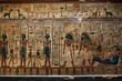 an ancient Egyptian mural situated inside a temple. a realistic and captivating representation of an ancient Egyptian mural. generative AI
