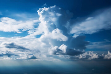 Poster - Stunning Blue Sky with Clouds Stretching to the Horizon. Landscape and Cloudscape Background