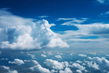Poster - Stunning Blue Sky with Clouds Stretching to the Horizon. Landscape and Cloudscape Background