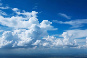 Poster - Stunning Blue Sky with Clouds Stretching to the Horizon. Landscape and Cloudscape Background