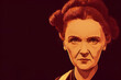 Oil painting portraits of the great physicist and chemist Marie Curie, and historical figures, can be used for education, and cultural commentary, Generative Ai.