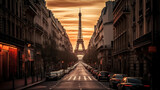 Fototapeta Uliczki - Eiffel Tower. Paris. Breathtaking travel destination place. Generative AI