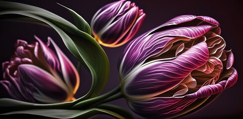 Fototapete - Tulips are a stunning ornamental flower. Generative AI