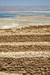 Wall Mural - Masada ruins in southern Judean Desert in Israel