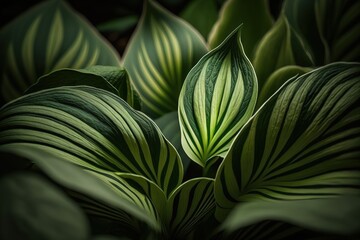 Wall Mural - leafy green plant in the garden, photographed vertically. generative ai