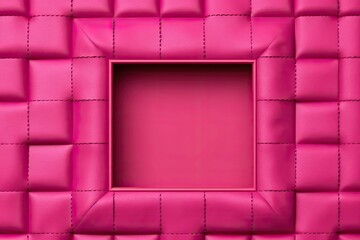 Poster - pink wall with a square opening in the center. Generative AI