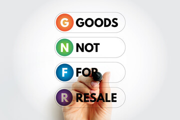 Poster - gnfr goods not for resale - any goods that a business may use that aren't then sold on as a product,