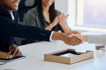 Poster - This is the best deal yet. Shot of two unrecognizable businesspeople shaking hands at work.